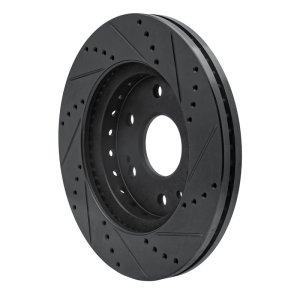 Chevrolet Tahoe Brake Rotor (1) - Front Left - R1 Concepts - Drilled & Slotted - Black - `09-`20